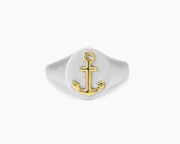 Anello argento ancora oro Mabina