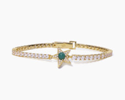Bracciale tennis argento dorato con zirconi Mabina