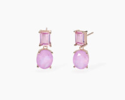 Orecchini argento rosé con color glass Mabina