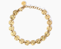 Bracciale acciaio dorato battuto Kidult
