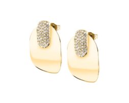 Orecchini vintage acciaio dorato con cryst. Morellato