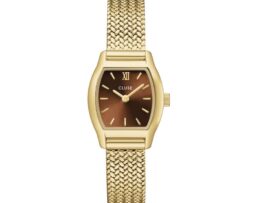 Orologio tonnette mini oro/marrone Cluse
